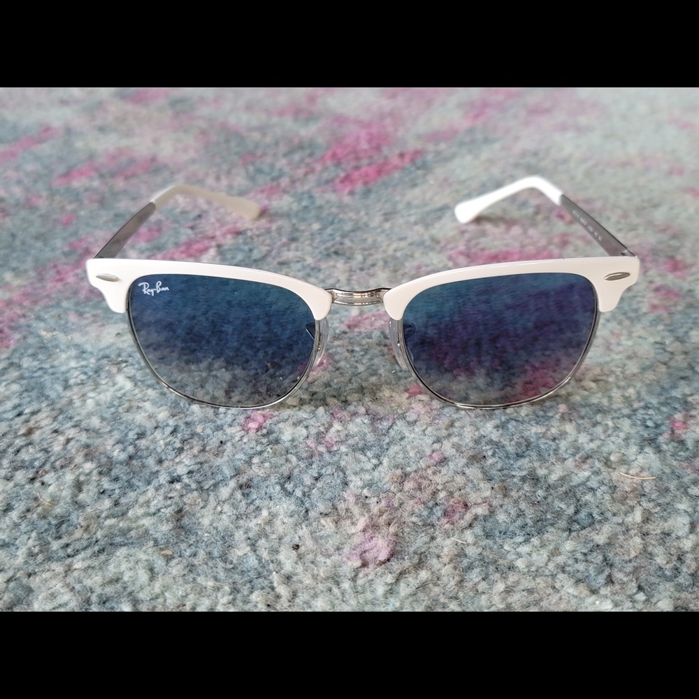 Ray Ban White Clubmaster Metal